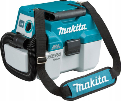 Aspirator pluhuri Makita DVC750LZX1, 7.5L, për vegla elektrike, blu e bardhë