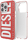 Futrollë telefoni Diesel iPhone 13 13 Pro, transparente, kundër goditjeve, e kuqe