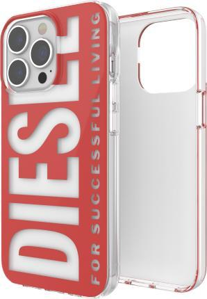Futrollë telefoni Diesel iPhone 13 13 Pro, transparente, kundër goditjeve, e kuqe
