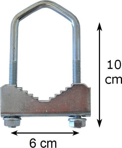 Klëmë antene universale, U-bolt, 10 cm, e galvanizume