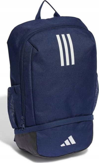 Çantë shpine Adidas Tiro League IB8646, xhep frontal, xhepa anësorë rrjete, blu navy