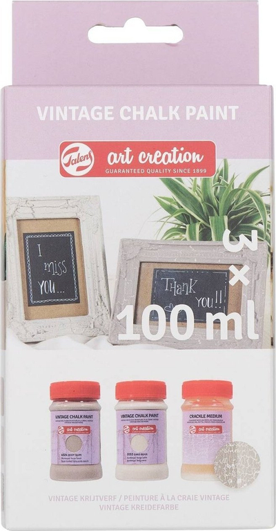 Set boje dhe llak Royal Talens Color + Varnish Vintage Chalk Beiges, 2 x 100ml boje, 200ml Crackle Medium, bexh