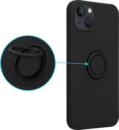 Mbrojtëse silikoni me unazë për Samsung Galaxy A52 4G 5G, TPU, e zezë