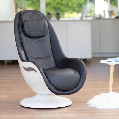 Karrige relaksi Medisana RS 660, ergonomike, me bazë rrotulluese, e zezë me të bardhë