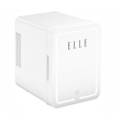 Мини фрижидер за козметика ELLE Home 4L, LED огледало, ладење и загревање, бел