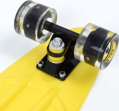 Skateboard penny SMJ Sport BS-2206PL, 22", me rrota LED, i verdhë