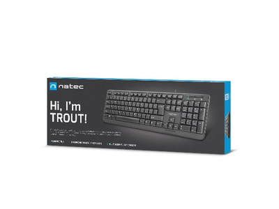 Tastierë Natec TROUT SLIM, USB, e zezë