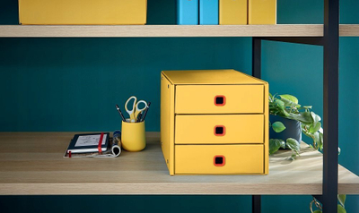 Kabinet sirtarësh Leitz Click &amp; Store Cosy, 3 sirtarë, i verdhë