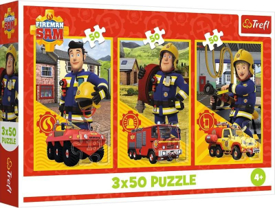 Puzzle Trefl Fireman Sam 3 x 50, 3 puzzle, 50 pjesë secila, shumëngjyrëshe