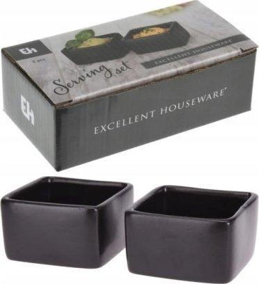 Set me tasa qeramike, 2 copë, që lahen në pjatalarëse, ngjyrë e zezë