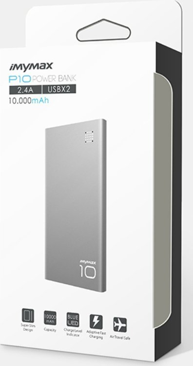Powerbank IMYMAX P10, 10000mAh, portabël, e bardhë