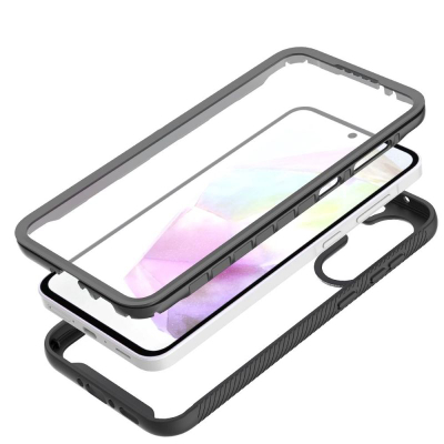 Куќиште за телефон Tech-Protect Defense за Galaxy A36 A56 5G, двослојно, со хибридно стакло, црно