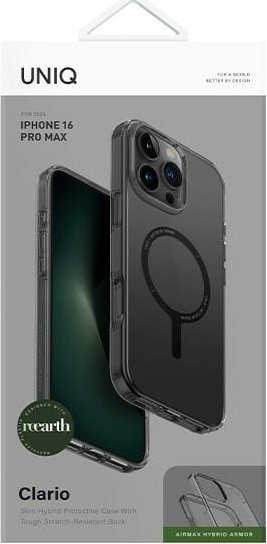 Këllëf Uniq Clario për iPhone 16 Pro Max, 6.9", MagSafe, transparent me nuancë smoky