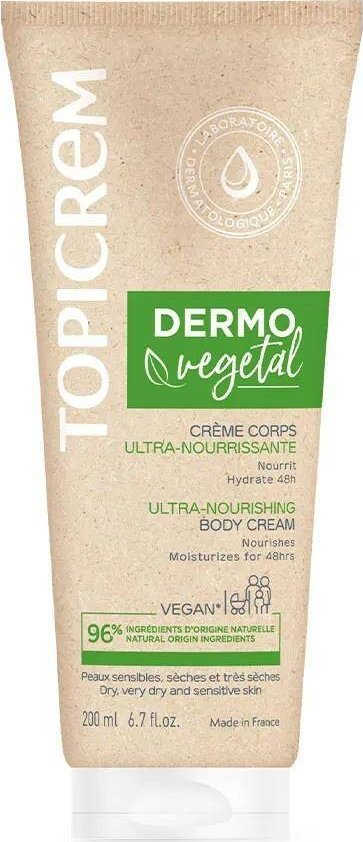 Krem trupi Topicrem Dermovegetal, ultra ushqyes, 200ml, për lëkurë të thatë