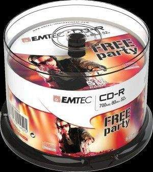 Disqe CD R Emtec ECOC805052CB, 700MB, 52x, 50 copë
