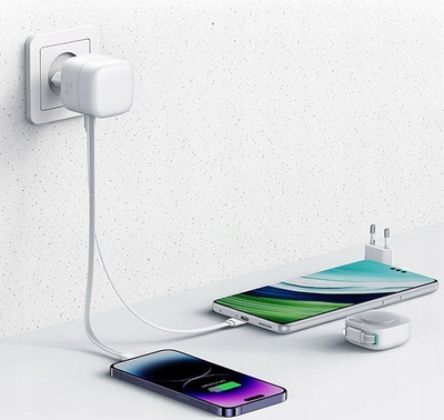 Adapter karikimi Usams, 35W, 1xUSB, me kabllo Lightning, i bardhë