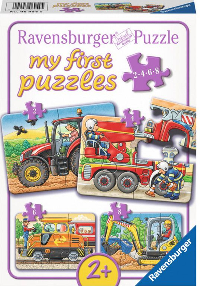 Puzzle Ravensburger 4 Jigsaw Puzzles at Work, set me 4 copë, skena pune, shumëngjyrëshe