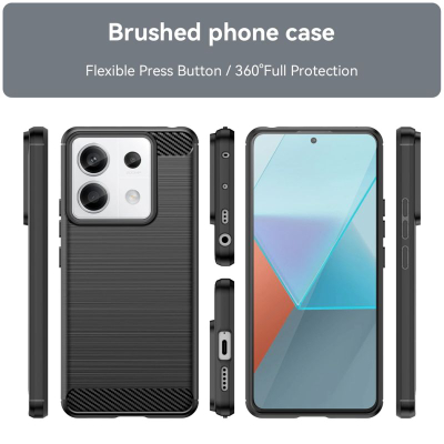 Kapak karboni për Xiaomi Redmi Note 13 Pro Plus, TPU, antirrëshqitës, i zi