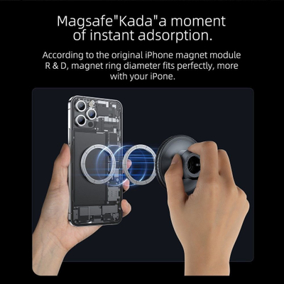Mbajtëse magnetike telefoni Forcell, për xham dhe kroskot, MagSafe, e zezë