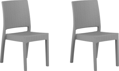 Set karrigesh kopshti Beliani FOSSANO, 2 copë, material sintetik, gri e çelët
