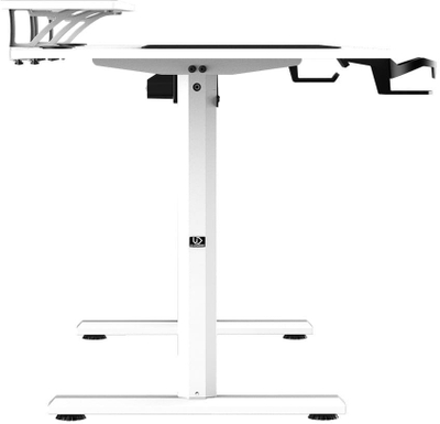 Tavolinë gaming Ultradesk Highlander XXL, me lartësi elektrike, 160cm, e bardhë
