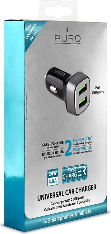 Karikues makine Puro Fast Charger, 2x USB, 24W, i zi