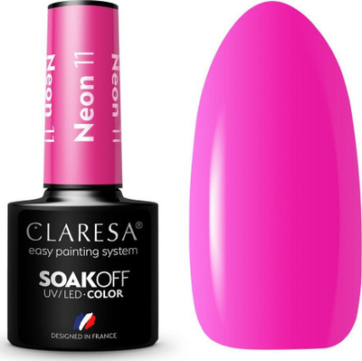 Manikyr xheli hibrid Claresa Neon 11, 5g, rozë neon