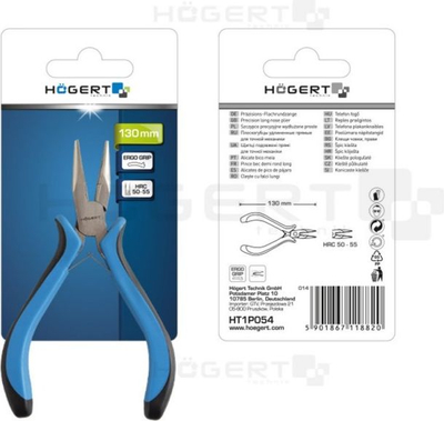 Клешти прецизни Högert Technik HT1P054, долги клешти 130mm, ергономска рачка