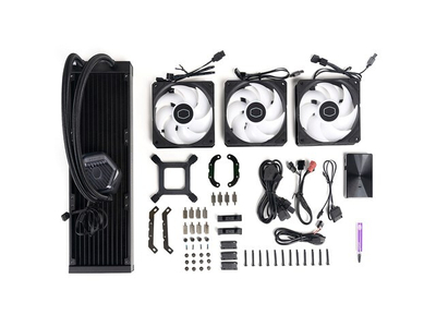 Ftohës me ujë për proçesor Cooler Master MasterLiquid 360 ATMOS, 12 cm, 2500 RPM, i zi