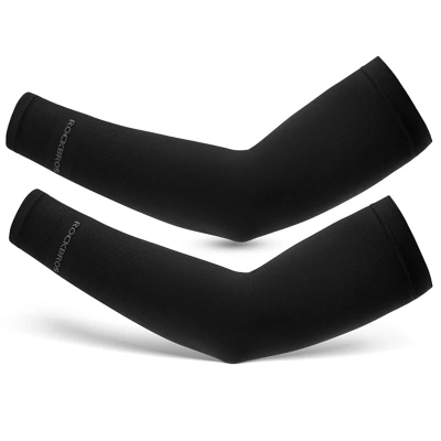 Mëngë sportive RockBros, set 2 copë, me mbrojtje nga dielli UV UPF50+, të zeza