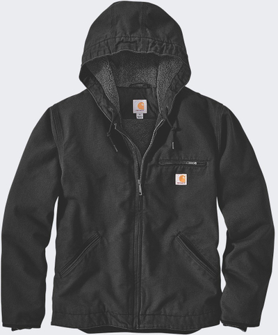 Јакна Carhartt Sherpa Lined, текстил, M, црна