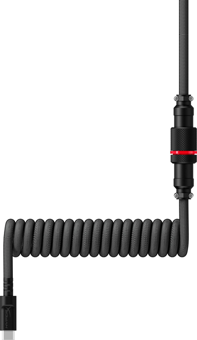 Kabllo spirale HyperX USB-C, e zezë