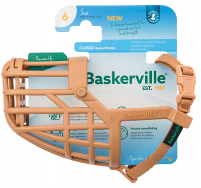 Maskë për qen Baskerville Classic Basket Muzzle 6, material TPR, më e rehatshme, kafe