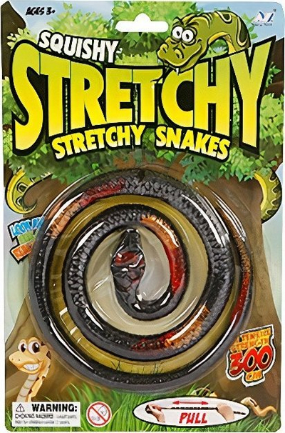 Lojëre gjarpër Squishy Stretchy Snakes, 3m, gome elastike, shumëngjyrësh