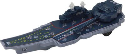 Lodër aeroplanmbajtëse Leantoys Aircraft Carrier, 37 cm, plastike, gri