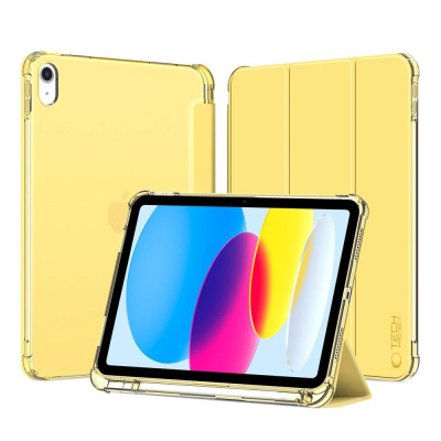 Mbulesë tableti Tech-Protect SC Pen Hybrid për iPad 10.9" 2022, me vend stilolapsi, auto wake sleep, e verdhë transparente