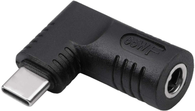 Përshtatës karikuesi laptopi Akyga AK-ND-D06, 5.5 x 2.5 mm në USB-C, 65W, i zi