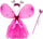 Kostum zanë me krahë fluture Fairy, set 4 pjesë, për kalamaj, rozë