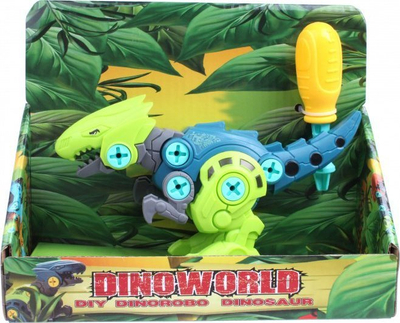 Figurë lodër DinoWorld DIY Dino, 20 cm, me kaçavidë, blu e gjelbër