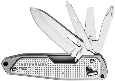 Mjet multifunksional Leatherman FREE T2, çelik 420HC, me magnet, ngjyrë argjendtë