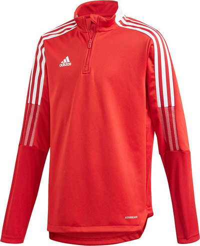 Bluzë trajnimi për kalamaj Adidas Tiro 21 Training Top Youth Jr, me mëngë të gjata, AEROREADY, e kuqe