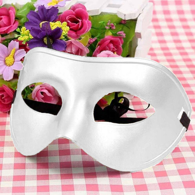 Maskë veneciane BQ85A, plastike, për kostum, e bardhë