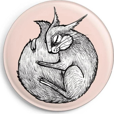 Magnet zbukurues Worth Keeping Dream Squirrel, 56mm, i rrumbullakët, rozë