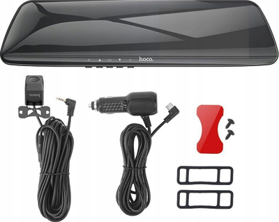 Kamerë regjistruese Hoco DV4, pasqyra e pasme, ekran 4.5" IPS, regjistrim dual, e zezë