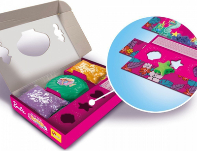 Set loje Lisciani Barbie Glitter Sand, rërë kinetike me shkëlqim, për kalamaj 3+