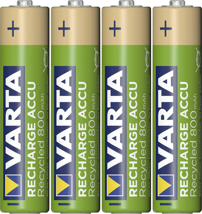 Bateri Varta AAA R03, të rikarikueshme, 800mAh, set me 4 copë, jeshile