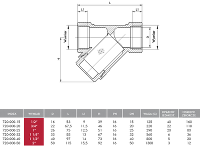 Filtër sedimentimi KFA 720-000-50, 2", për ujë, transparent