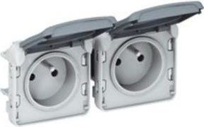 Prizë dyshe Legrand Plexo, 16A, IP55, gri