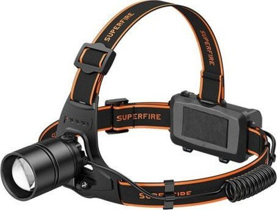 Фенер за глава Superfire HL71, 500 lm, USB, црна