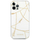 Këllëf telefoni Guess Saffiano V Stitch për iPhone 12 12 Pro, hard case, i bardhë me ar